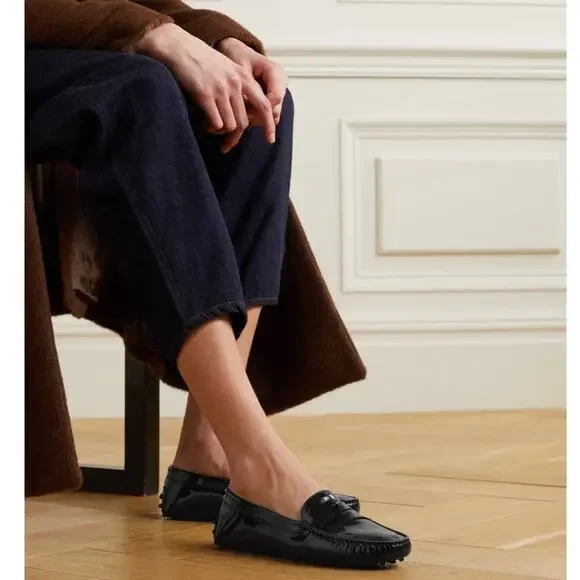 Tod’s City Gommino Patent Leather Loafers Black Size 38.5 Italy / 8.5 US - Picture 3 of 13